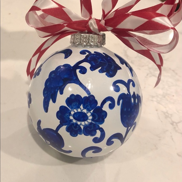 Other - Handpainted Chinoiserie Christmas Ornament Set